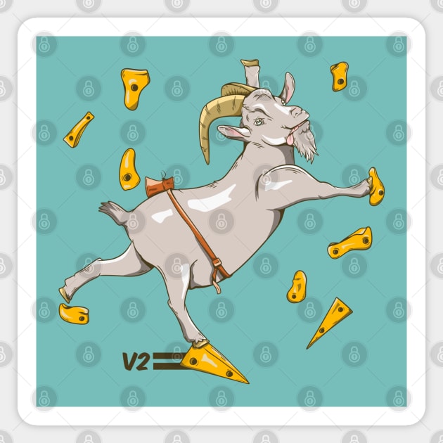 Goat bouldering rock climbing Sticker by mailboxdisco